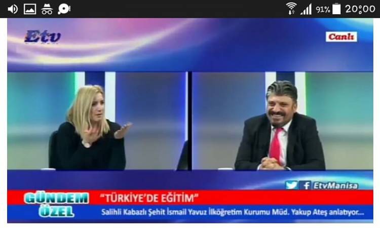 Salihli Kabazlı Şehit ismail Yavuz İlköğretim okulu müdürü Sayın Yakup Ateş ETV ekranlarında Gündem özel programının konuğu oldu.