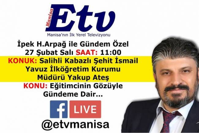 Değerli Dostlar yarın saat 11:00 da İpek hanımın program konuğu olacak ve eğitim projelerim hakkında konuşacağım. Birlikte güzel bir sohbet için program saatinde Facebook üzerinden takiplerinizi bekliyor manevi desteğinizi yüreğimde hissetmek istiyorum....
